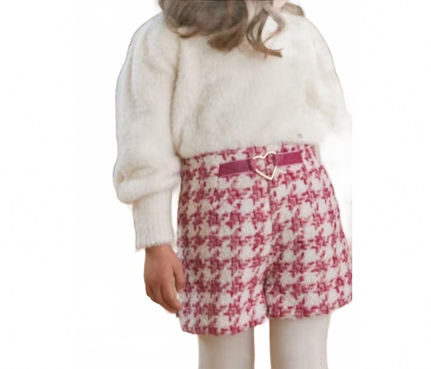 Девчачьи шорты в розовую гусиную лапку Abel & Lula
Девчачьи шорты в розовую гусиную лапку Abel & Lula