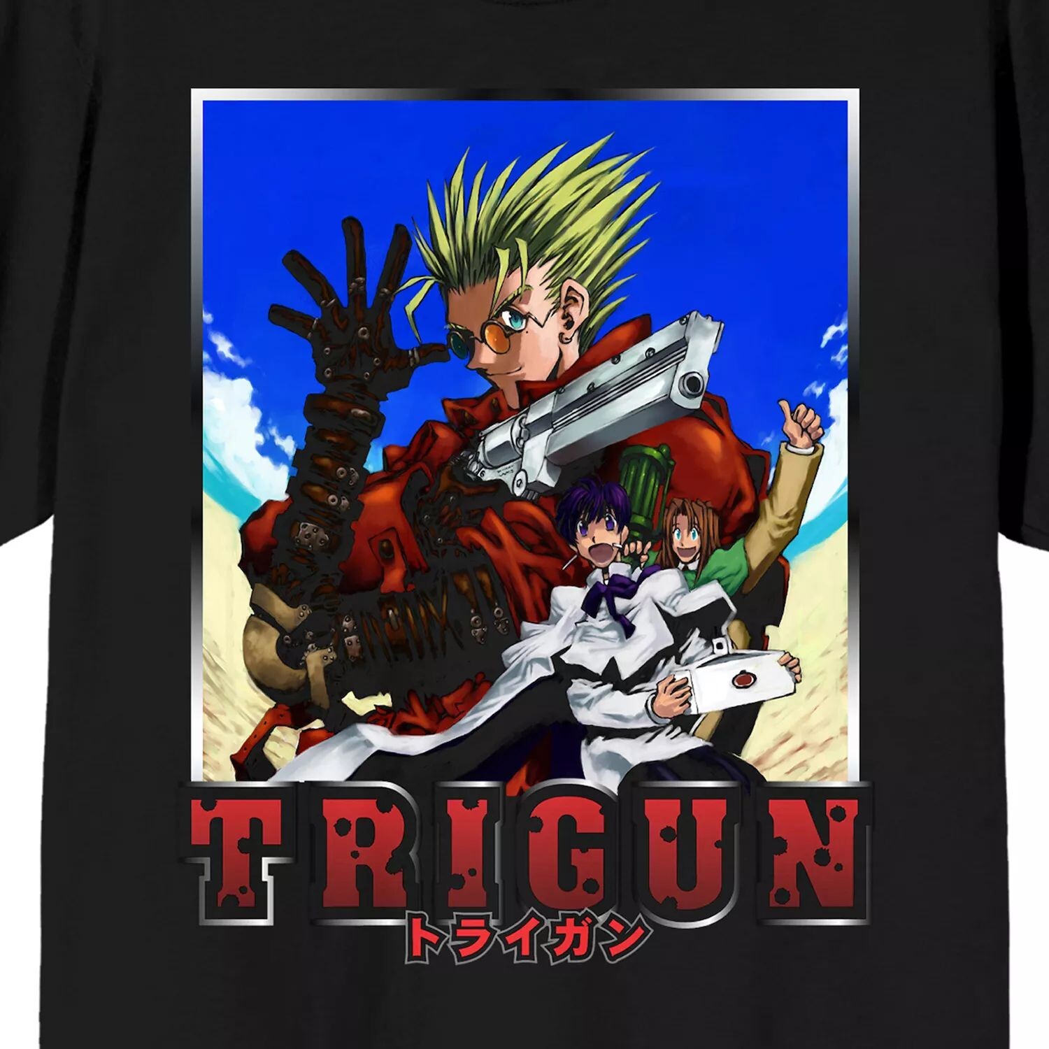 Мужская футболка Trigun характера поверх пляжной футболки Licensed Character 
Мужская футболка Trigun характера поверх пляжной футболки Licensed Character