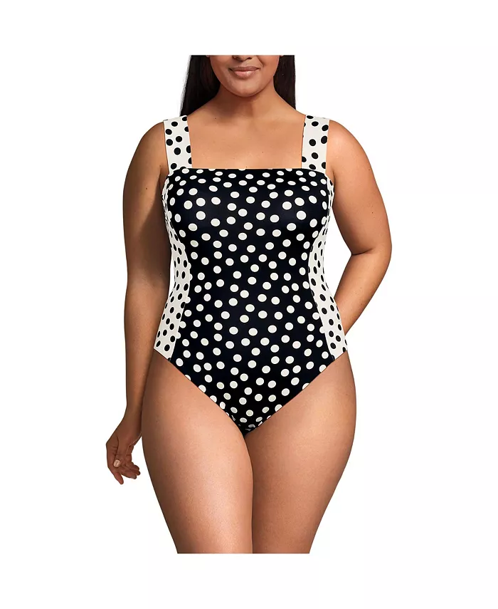 Купальник цельнокроеный Plus Size с квадратным вырезом и высокими боковыми разрезами Lands' End, черный
Купальник цельнокроеный Plus Size с квадратным вырезом и высокими боковыми разрезами Lands' End, черный