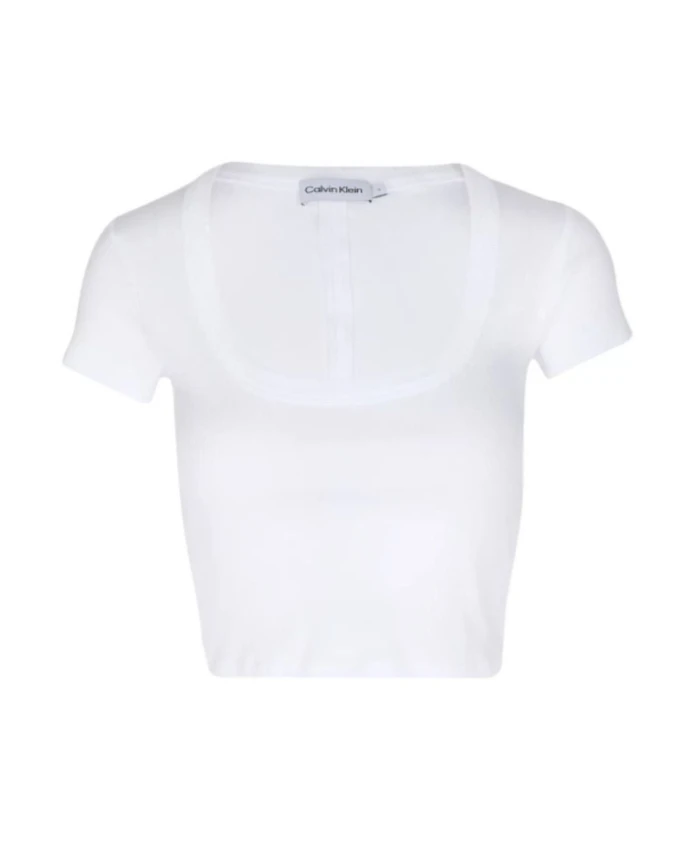 Хлопковая ребристая футболка с короткими рукавами Calvin Klein, белый
Хлопковая ребристая футболка с короткими рукавами Calvin Klein, белый