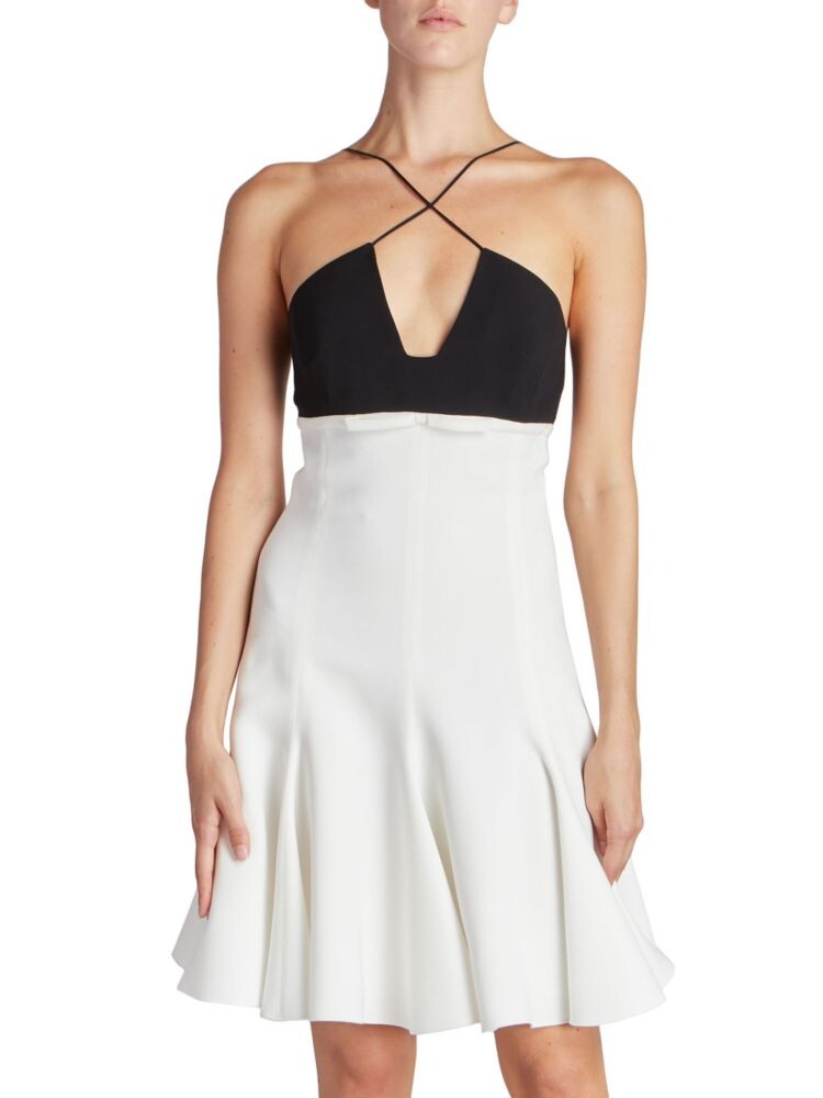 Мини-платье с воротником халтер и цветными блоками Giambattista Valli, белый
Мини-платье с воротником халтер и цветными блоками Giambattista Valli, белый