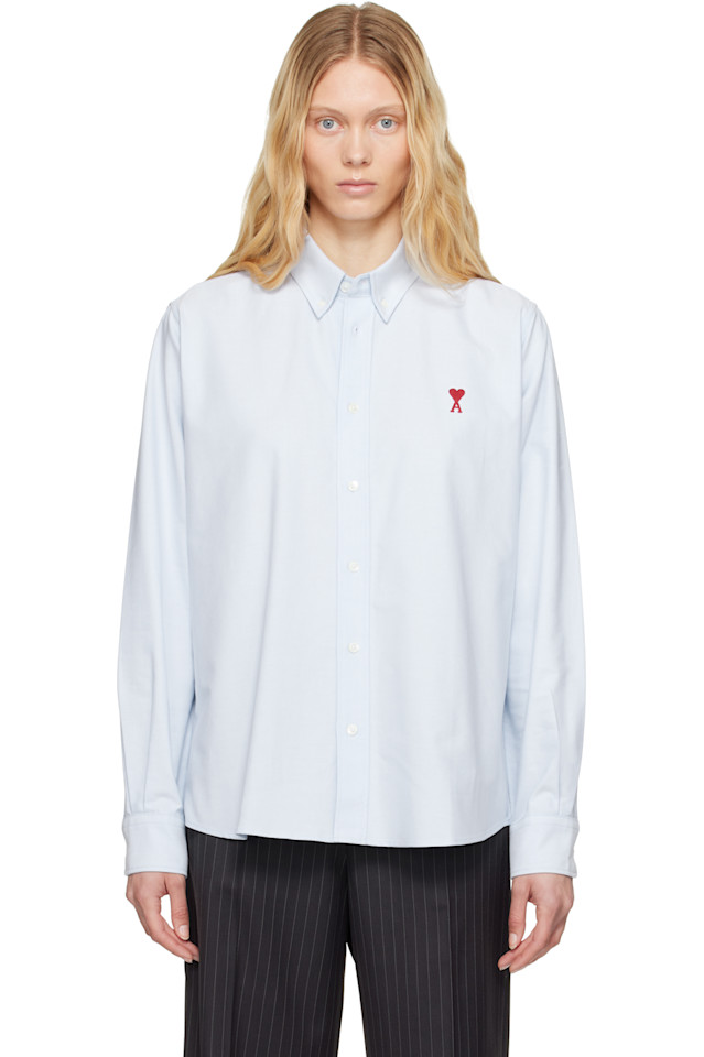 Хлопковая рубашка на пуговицах ami de coeur Ami Paris, синий
Хлопковая рубашка на пуговицах ami de coeur Ami Paris, синий