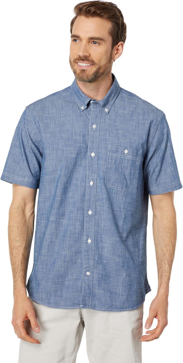 Комфортная рубашка из эластичного шамбре с короткими рукавами, традиционный крой L.L.Bean, цвет Indigo 
Комфортная рубашка из эластичного шамбре с короткими рукавами, традиционный крой L.L.Bean, цвет Indigo