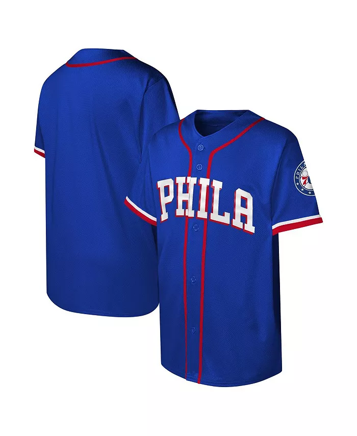 Бейсбольная майка Royal Philadelphia 76ers Stitch Full Buttons для больших мальчиков и девочек Outerstuff
Бейсбольная майка Royal Philadelphia 76ers Stitch Full Buttons для больших мальчиков и девочек Outerstuff