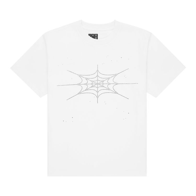 Шелковая футболка Sp5der со стразами, белый
Шелковая футболка Sp5der со стразами, белый