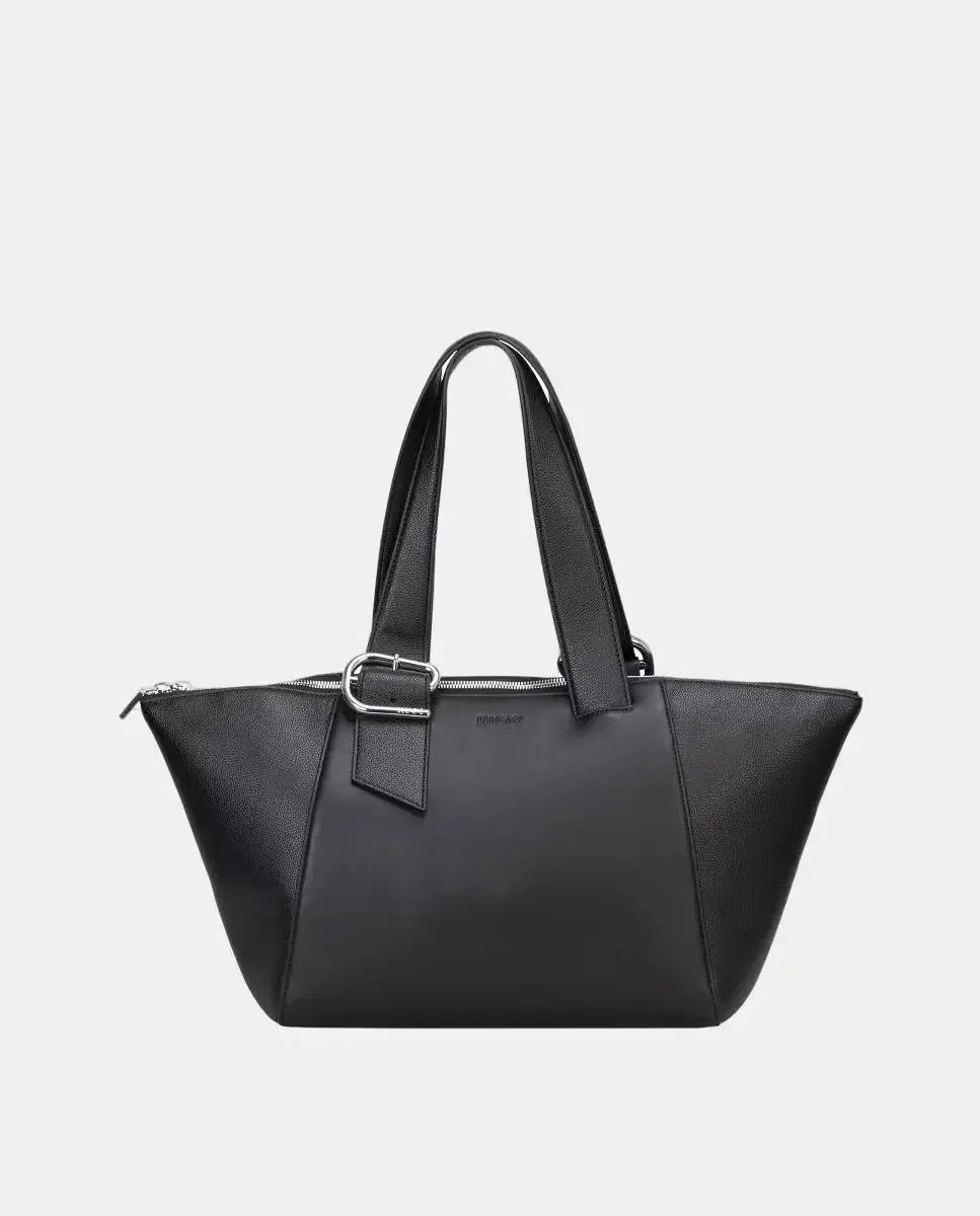 Экокожаная сумка-шоппер с двумя ручками Hugo, черный
Экокожаная сумка-шоппер с двумя ручками Hugo, черный