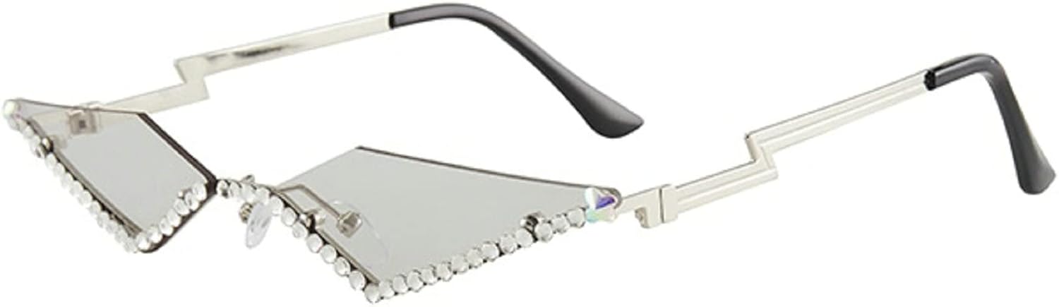 Винтажные солнцезащитные очки без оправы 90-х годов со стразами, модные ромбовидные, с кристаллами и бриллиантами, в стиле Y2K, конфетные цвета, «кошачий глаз», для вечеринок mincl, Silver
Винтажные солнцезащитные очки без оправы 90-х годов со стразами, модные ромбовидные, с кристаллами и бриллиантами, в стиле Y2K, конфетные цвета, «кошачий глаз», для вечеринок mincl, Silver