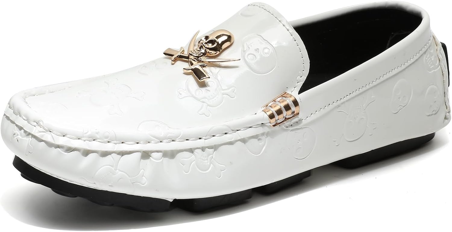 Мужские лоферы Dacnakby Penny из лакированной кожи с узором черепа, мокасины без шнуровки с золотой пряжкой в виде черепа, повседневные и нарядные лодочные туфли
Мужские лоферы Dacnakby Penny из лакированной кожи с узором черепа, мокасины без шнуровки с золотой пряжкой в виде черепа, повседневные и нарядные лодочные туфли