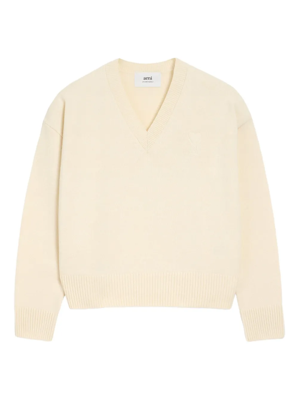 Свитер с V-образным вырезом и монограммой Ami de Coeur Ami Paris, нейтральный
Свитер с V-образным вырезом и монограммой Ami de Coeur Ami Paris, нейтральный