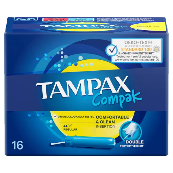 Тампоны гигиенические обычные, 16 шт./1 уп. Tampax Compak
Тампоны гигиенические обычные, 16 шт./1 уп. Tampax Compak
