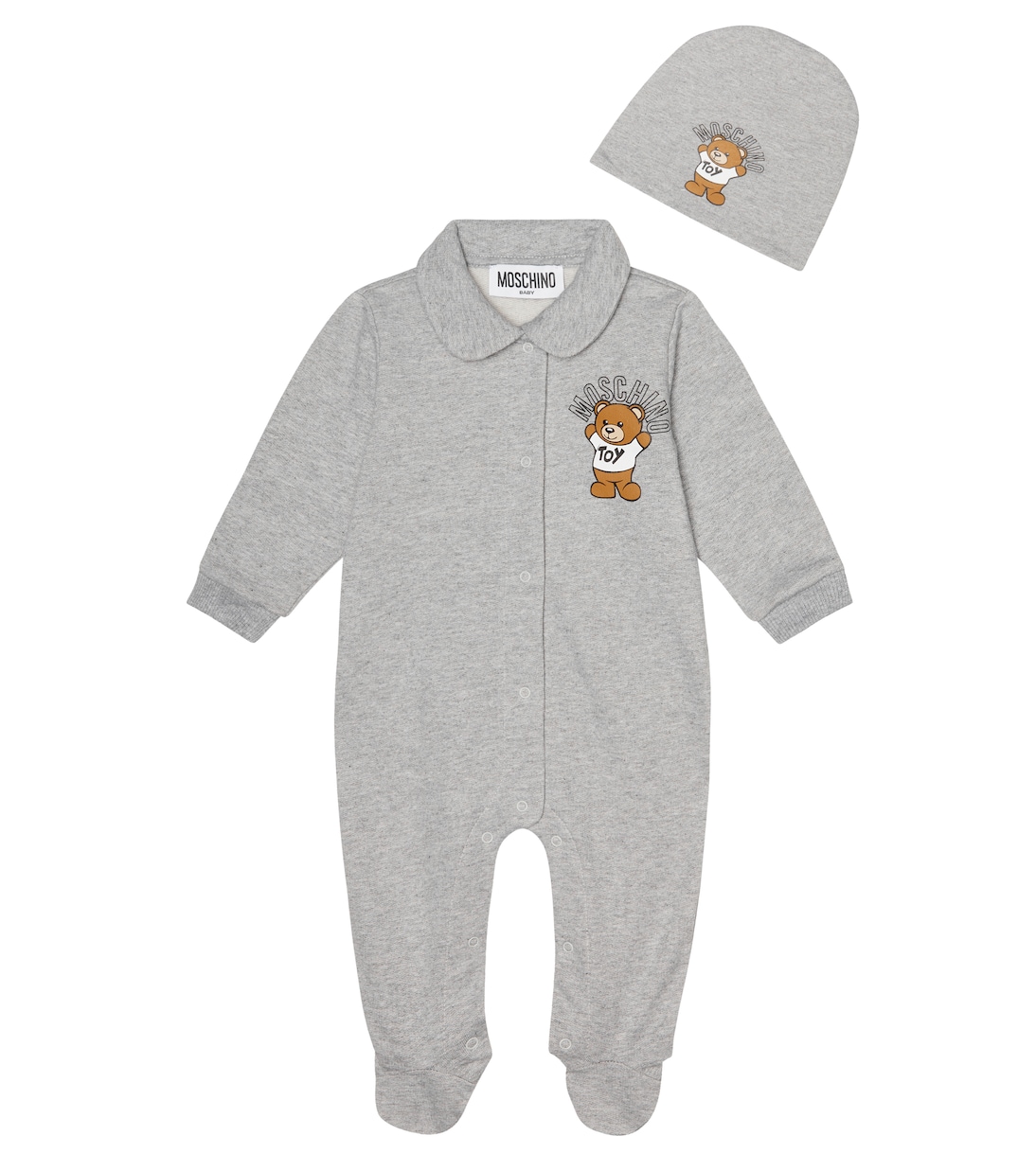 Детский комбинезон и шапочка с логотипом Moschino Kids, Melange Grey
Детский комбинезон и шапочка с логотипом Moschino Kids, Melange Grey