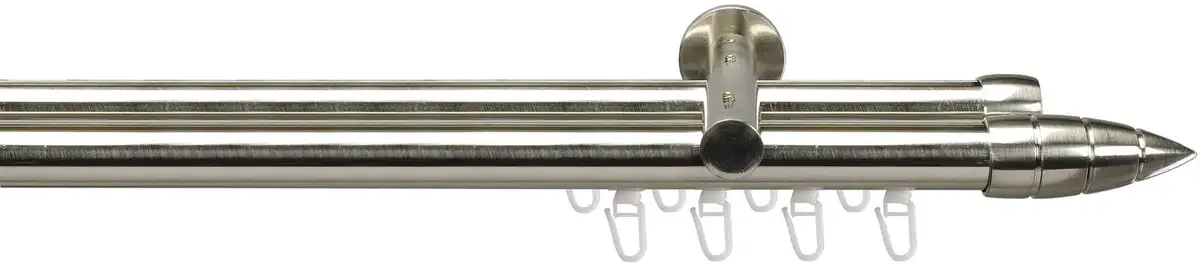 Карниз Liedeco, имитация нержавеющей стали Menorca, 2 направляющие, фиксированный размер 160 см, Ø 20 мм, цвет edelstahlfarben
Карниз Liedeco, имитация нержавеющей стали Menorca, 2 направляющие, фиксированный размер 160 см, Ø 20 мм, цвет edelstahlfarben