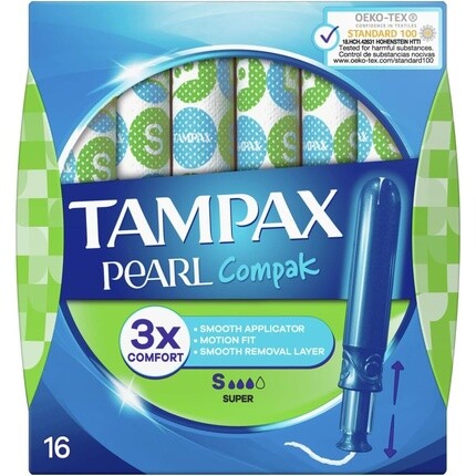 Тампоны Tampax Pearl Compak Super с аппликатором
Тампоны Tampax Pearl Compak Super с аппликатором
