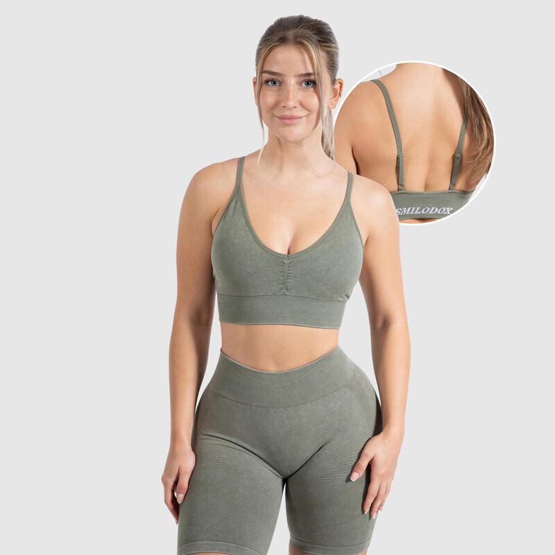 Спортивный бюстгальтер Smilodox, оливково-зеленый
Спортивный бюстгальтер Smilodox, оливково-зеленый