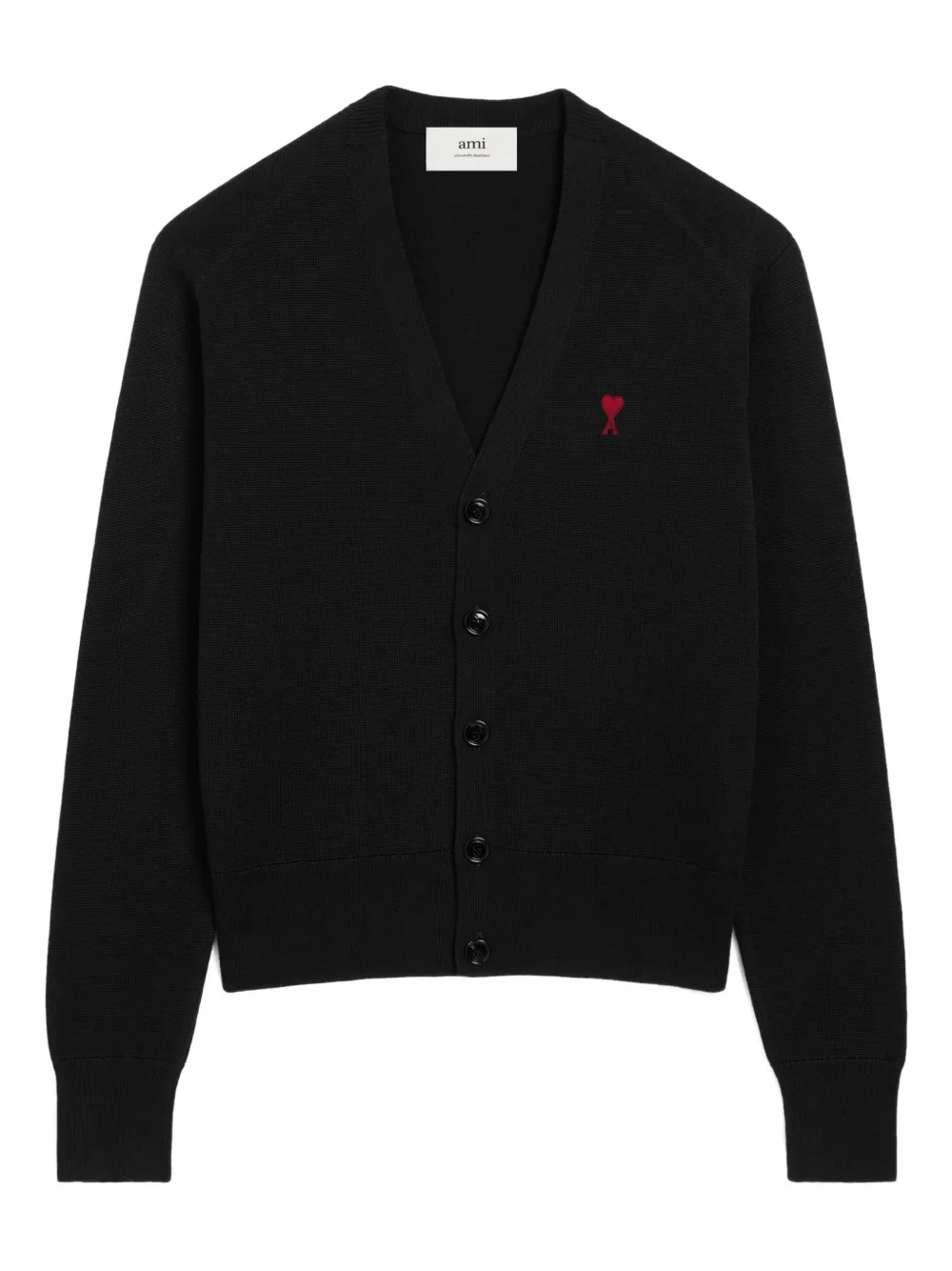 Шерстяной кардиган с вышивкой AMI Paris, черный
Шерстяной кардиган с вышивкой AMI Paris, черный