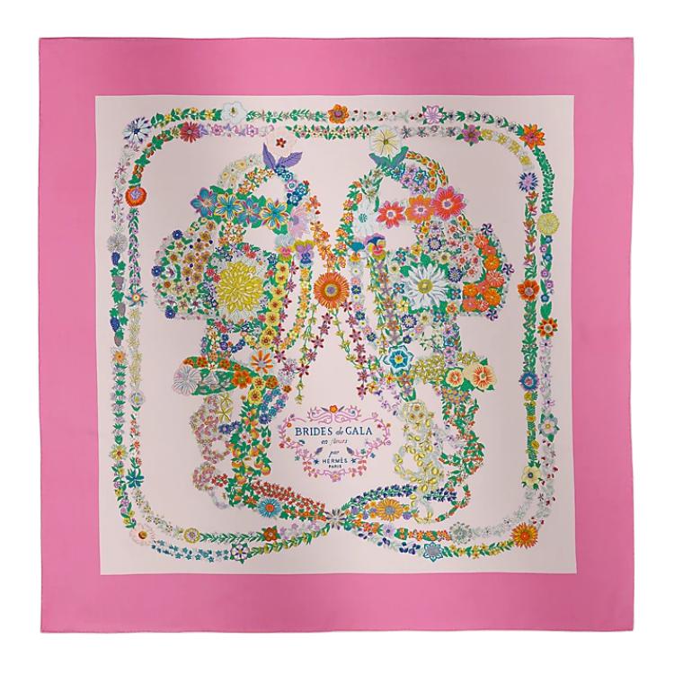 HERMES Шёлковый шарф Mulberry розовый, Pink 
HERMES Шёлковый шарф Mulberry розовый, Pink