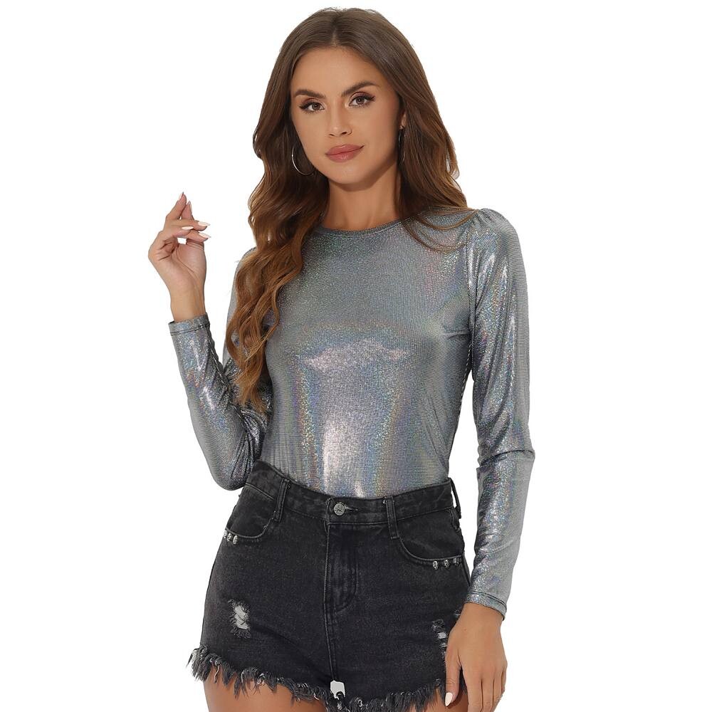 Женская блестящая рубашка с длинными рукавами и блестящими металлическими топами для вечеринок ALLEGRA K, цвет Black Multicolor
Женская блестящая рубашка с длинными рукавами и блестящими металлическими топами для вечеринок ALLEGRA K, цвет Black Multicolor