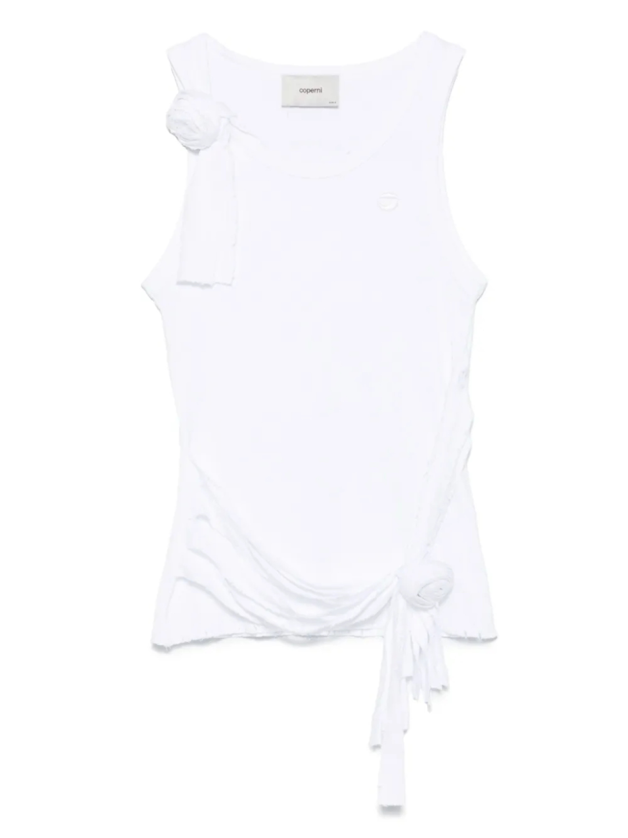 Майка с эффектом потертости и аппликацией в виде розы Coperni
Майка с эффектом потертости и аппликацией в виде розы Coperni