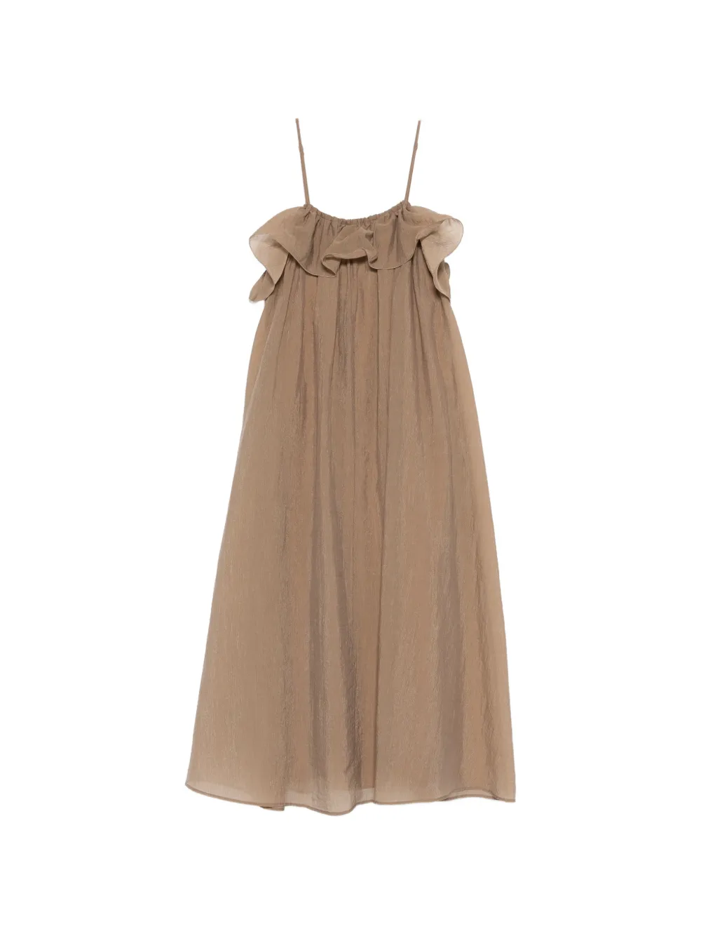 Макси-платье с оборчатыми бретелями Eleh, бежевый
Макси-платье с оборчатыми бретелями Eleh, бежевый