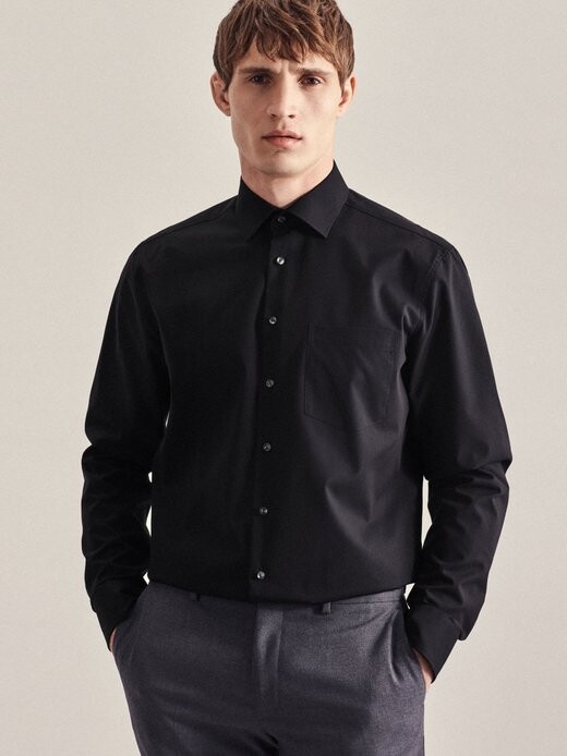 Деловая рубашка стандартного размера с удлиненными рукавами Seidensticker, черный
Деловая рубашка стандартного размера с удлиненными рукавами Seidensticker, черный