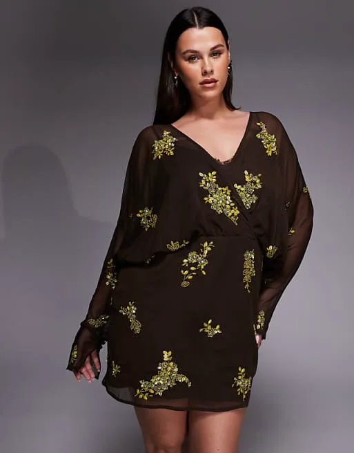 Шоколадно-лаймовое мини-платье с напуском и кружевной майкой ASOS DESIGN Curve с крыльями летучей мыши
Шоколадно-лаймовое мини-платье с напуском и кружевной майкой ASOS DESIGN Curve с крыльями летучей мыши