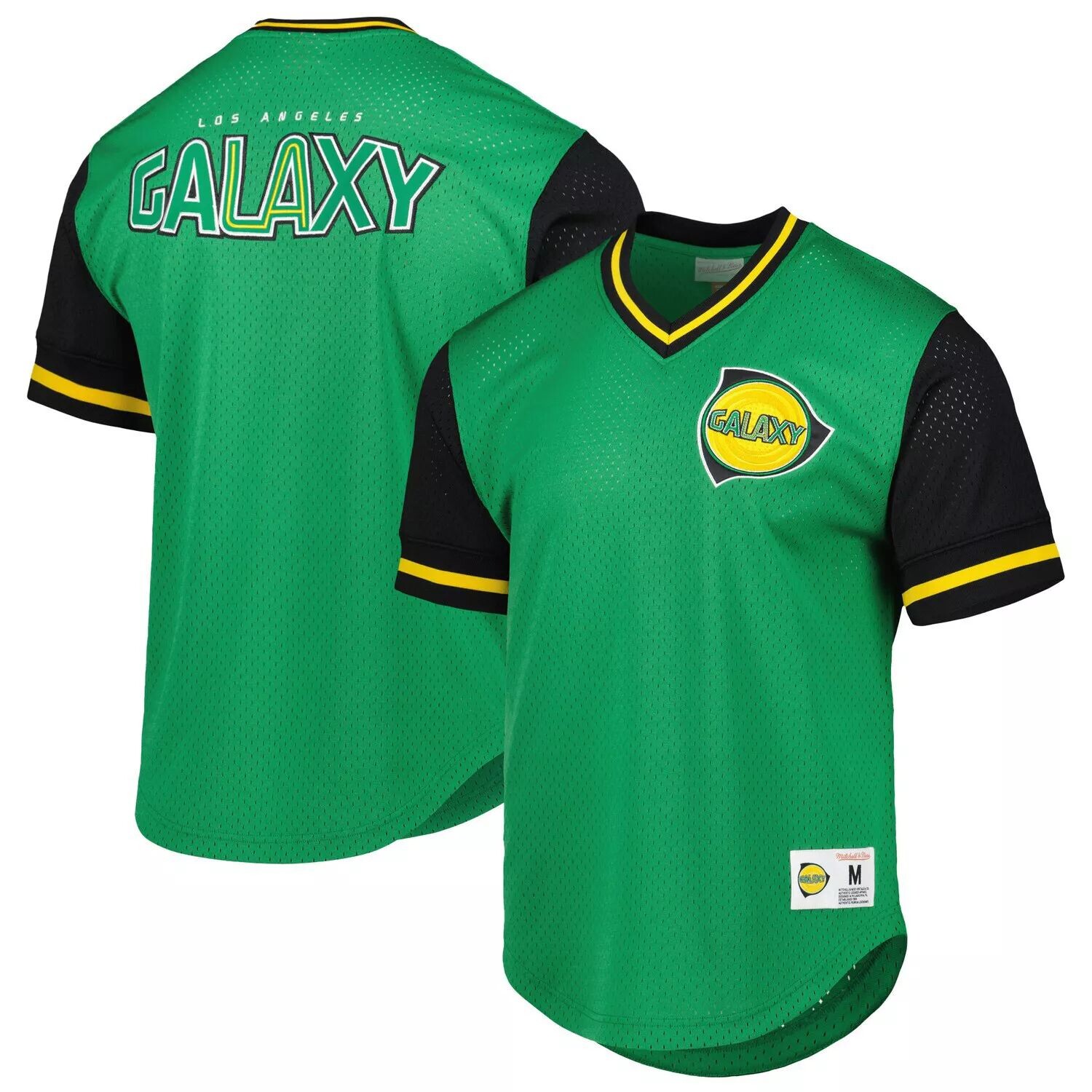 Мужская футболка Mitchell & Ness Green LA Galaxy Mesh с v-образным вырезом 
Мужская футболка Mitchell & Ness Green LA Galaxy Mesh с v-образным вырезом