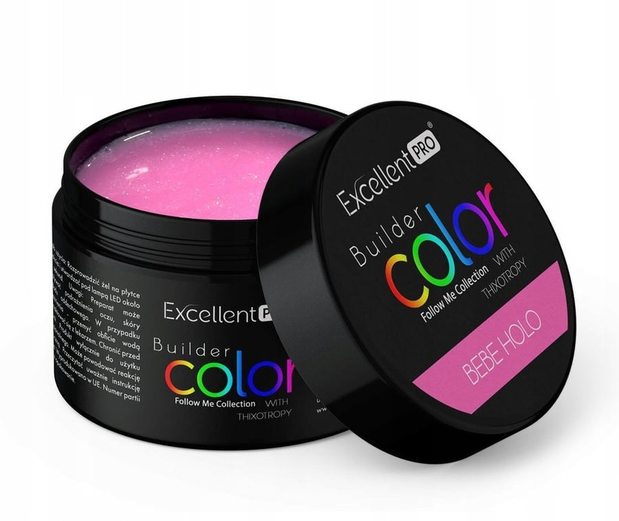 Цветной строительный гель Excellent Pro Builder Gel, розовый с частицами Bebe Holo, 30 г
Цветной строительный гель Excellent Pro Builder Gel, розовый с частицами Bebe Holo, 30 г