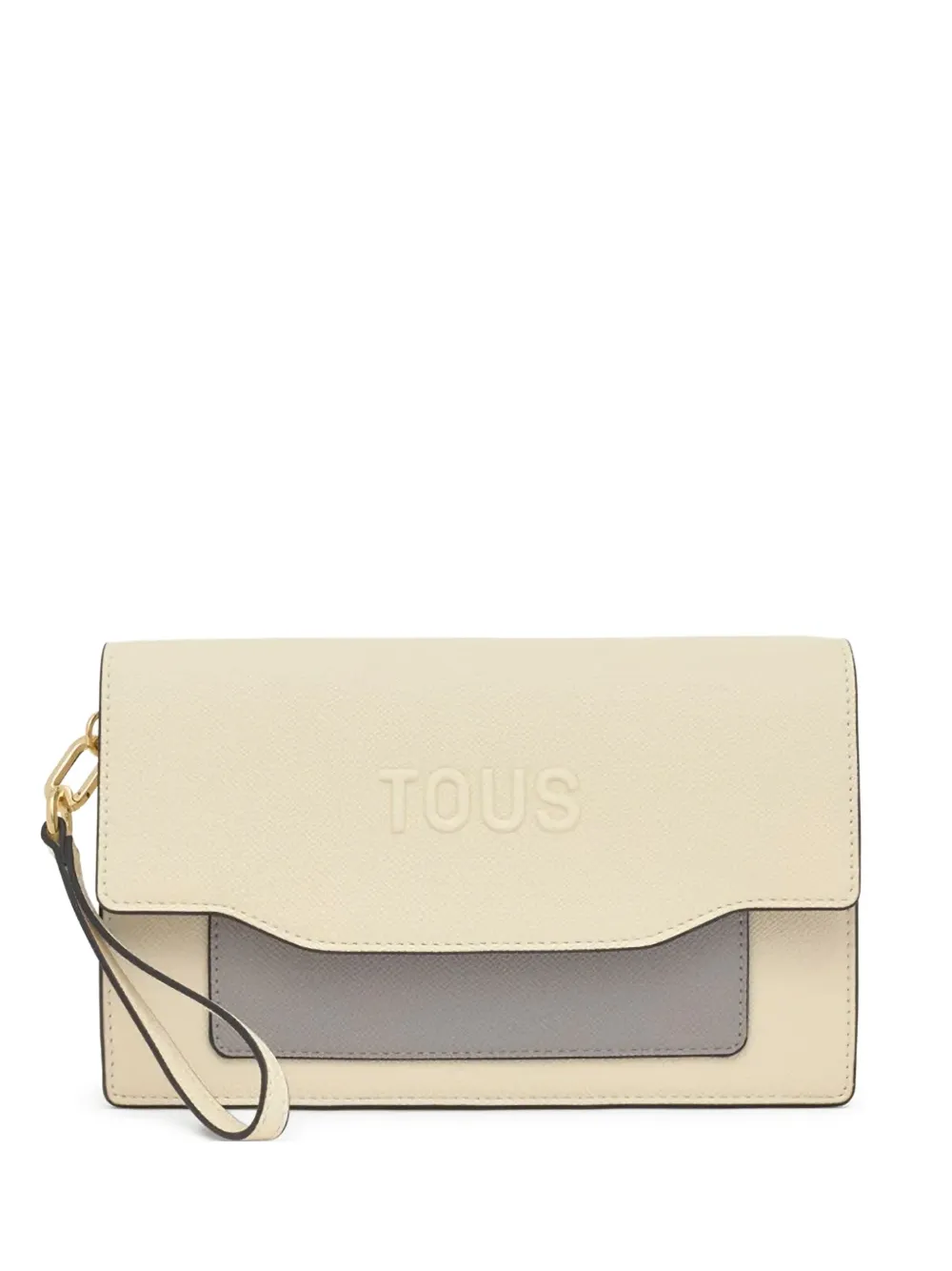 Двухцветный клатч с тисненым логотипом TOUS, нейтральный
Двухцветный клатч с тисненым логотипом TOUS, нейтральный