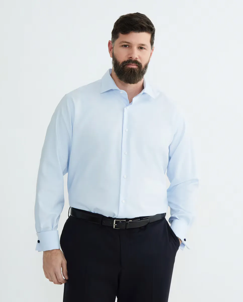 Мужская однотонная рубашка без утюга с двойными манжетами больших размеров Emidio Tucci, голубой
Мужская однотонная рубашка без утюга с двойными манжетами больших размеров Emidio Tucci, голубой