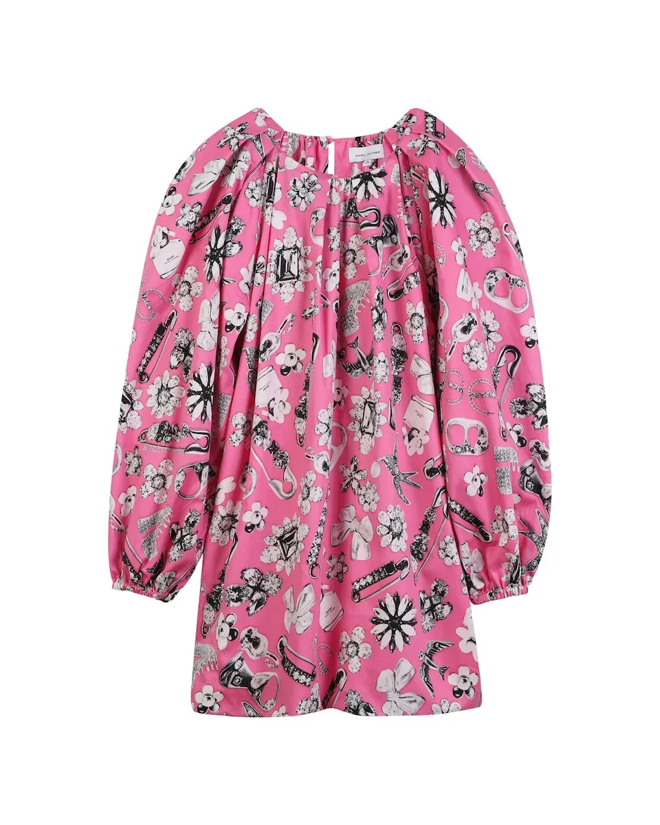 Детское платье розового цвета из хлопка Marc Jacobs