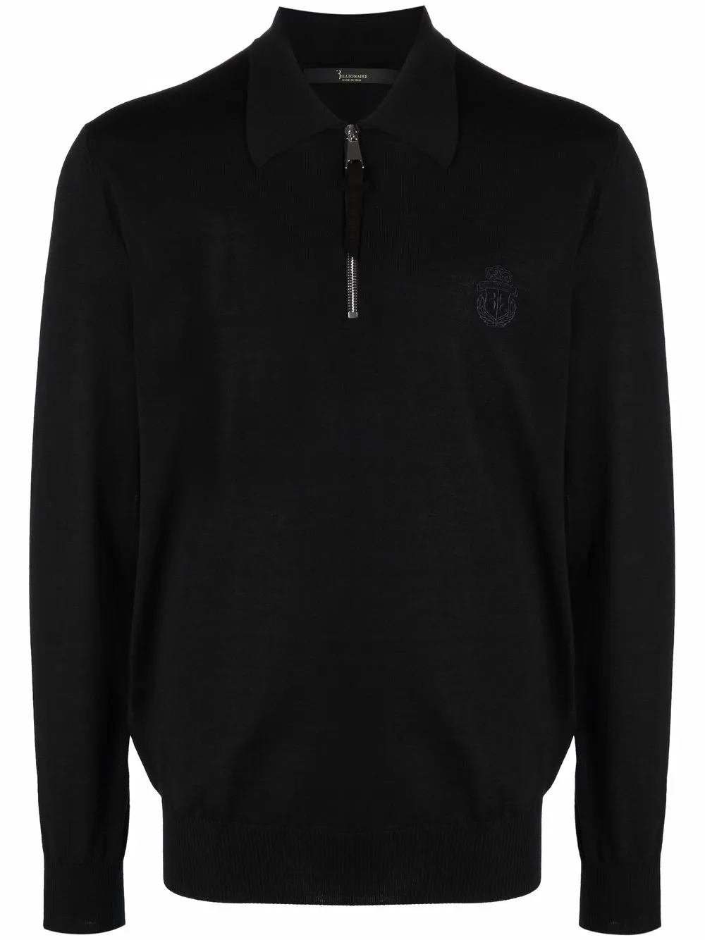 Джемпер поло с логотипом Billionaire, черный
Джемпер поло с логотипом Billionaire, черный