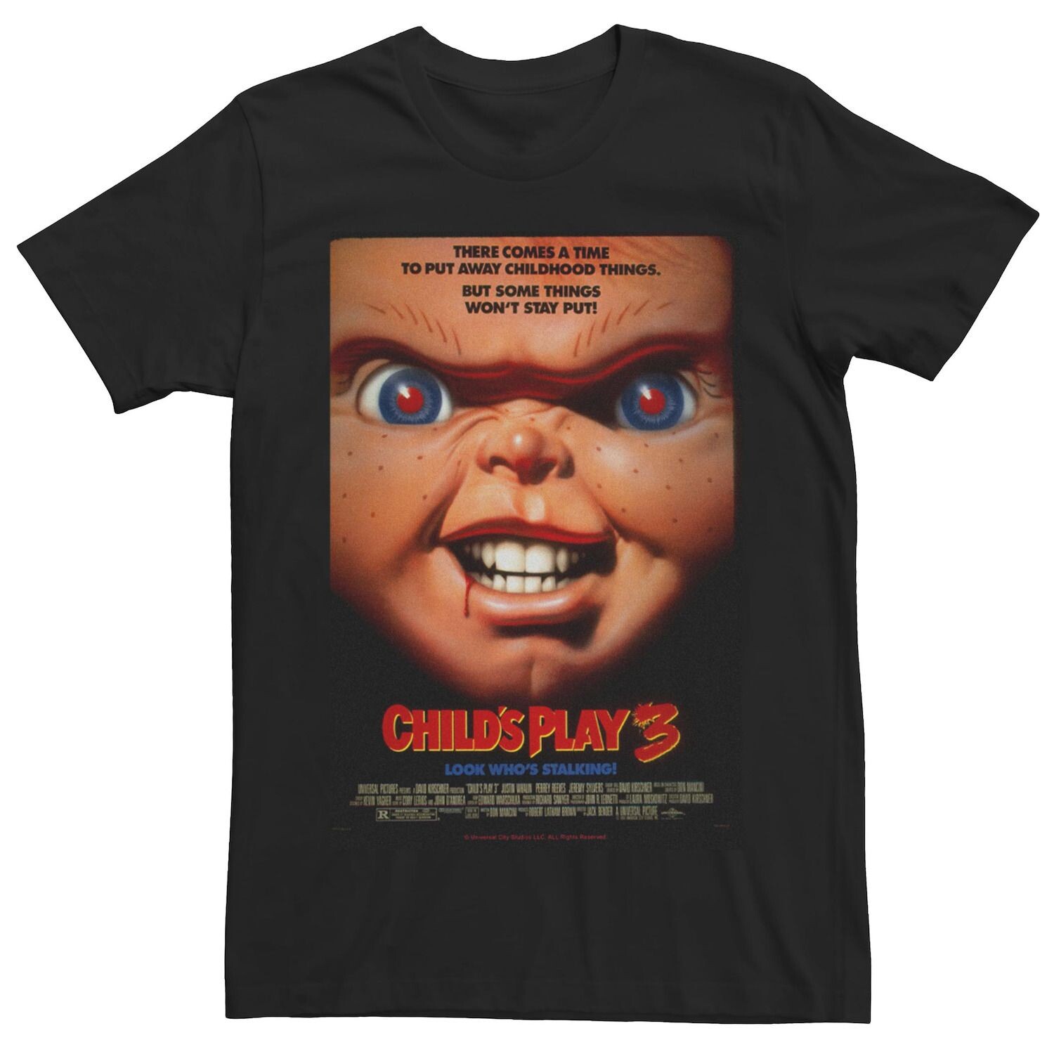 Мужская футболка с логотипом Chucky Child's Play 3 Face Shot Licensed Character, черный
Мужская футболка с логотипом Chucky Child's Play 3 Face Shot Licensed Character, черный