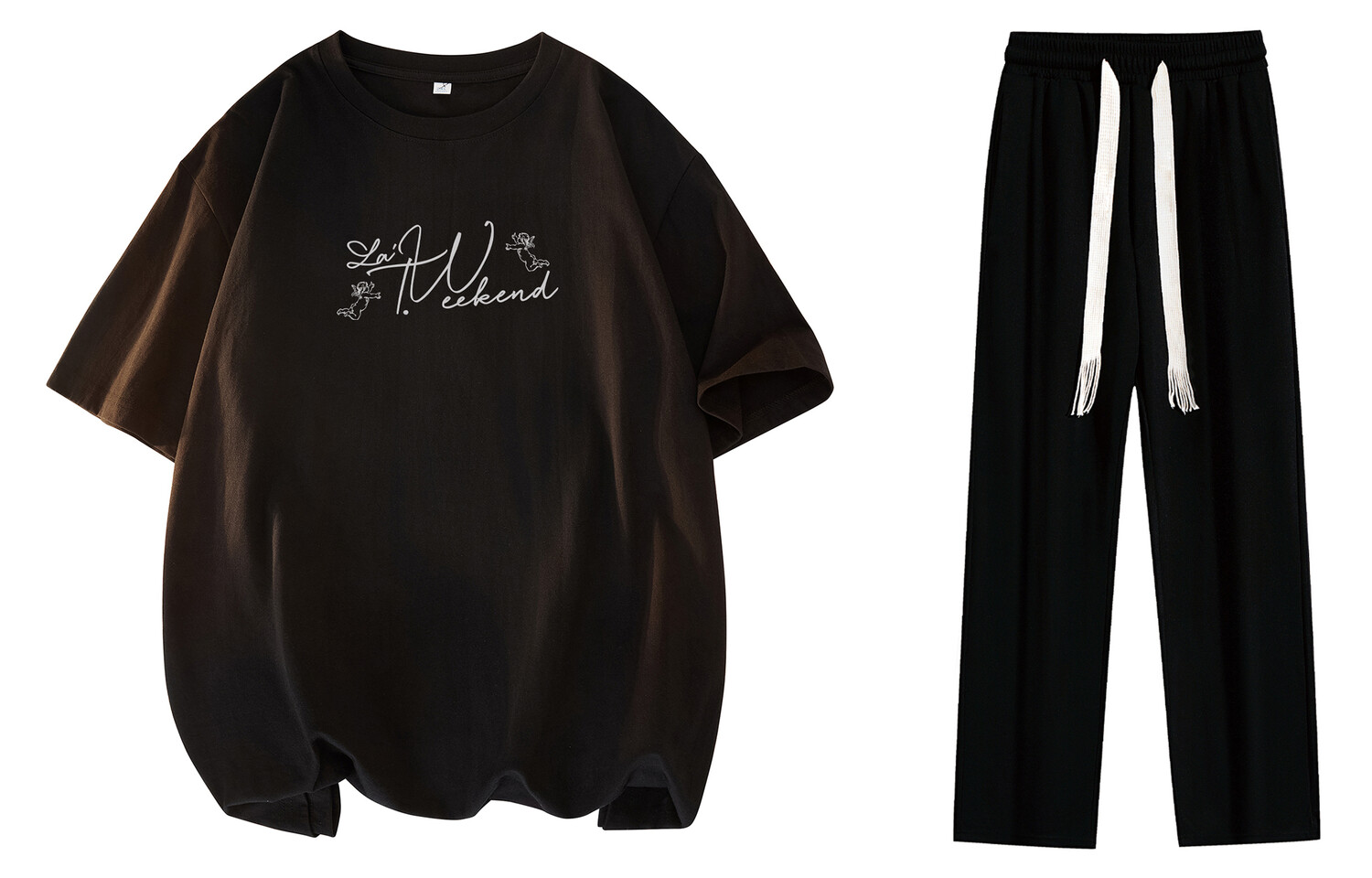 La'T.Weekend Повседневная спортивная одежда унисекс, Комплект (черная футболка + черные брюки)
La'T.Weekend Повседневная спортивная одежда унисекс, Комплект (черная футболка + черные брюки)