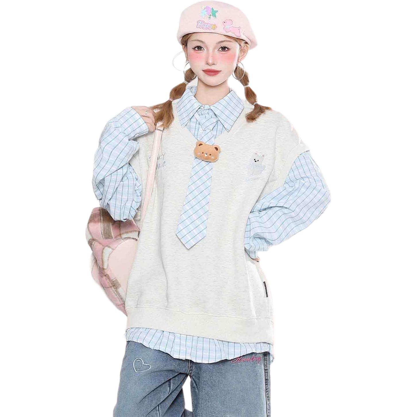 NEVER RULE Свитшот женский White Gray Polo Collar Moderate Mock Two Piece
NEVER RULE Свитшот женский White Gray Polo Collar Moderate Mock Two Piece