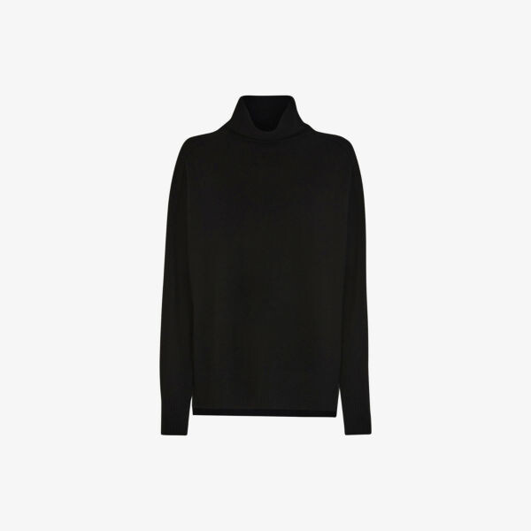 Кашемировый джемпер с высоким воротником Whistles, черный
Кашемировый джемпер с высоким воротником Whistles, черный