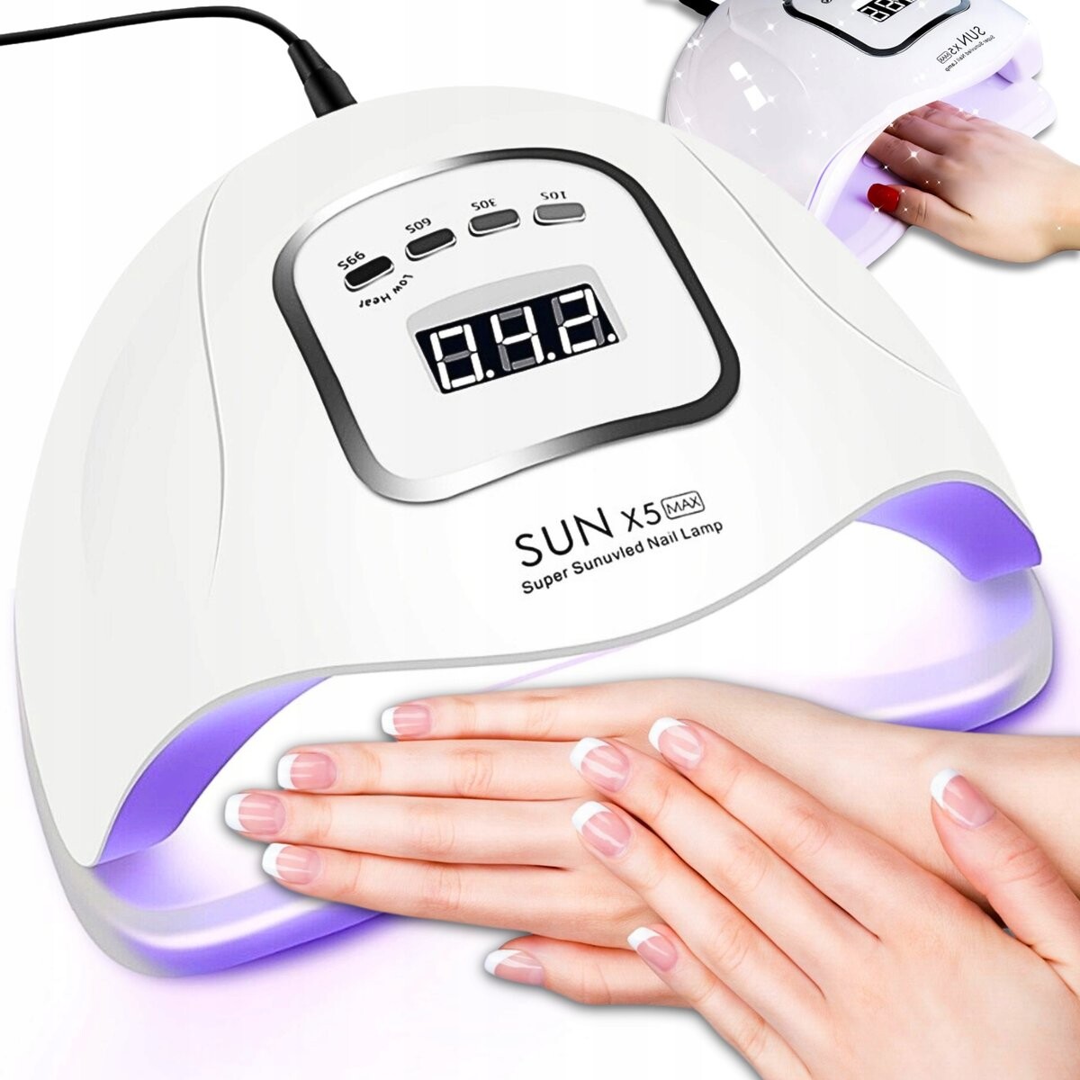 УФ-светодиодная лампа для ногтей для гибридных гелей Мощная солнечная лампа X5 MAX LCD Inna marka
УФ-светодиодная лампа для ногтей для гибридных гелей Мощная солнечная лампа X5 MAX LCD Inna marka