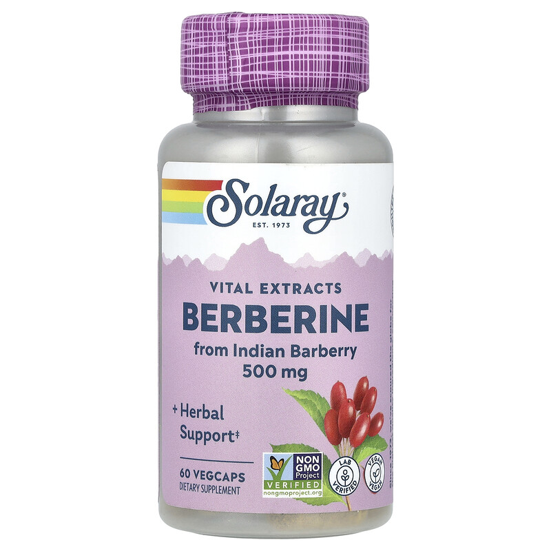 Solaray, Berberine, 500mg, 60 VegCaps
Solaray, Berberine, 500mg, 60 VegCaps