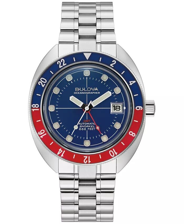 Мужские автоматические часы Oceanographer GMT с браслетом из нержавеющей стали, 41 мм Bulova, серебро
Мужские автоматические часы Oceanographer GMT с браслетом из нержавеющей стали, 41 мм Bulova, серебро