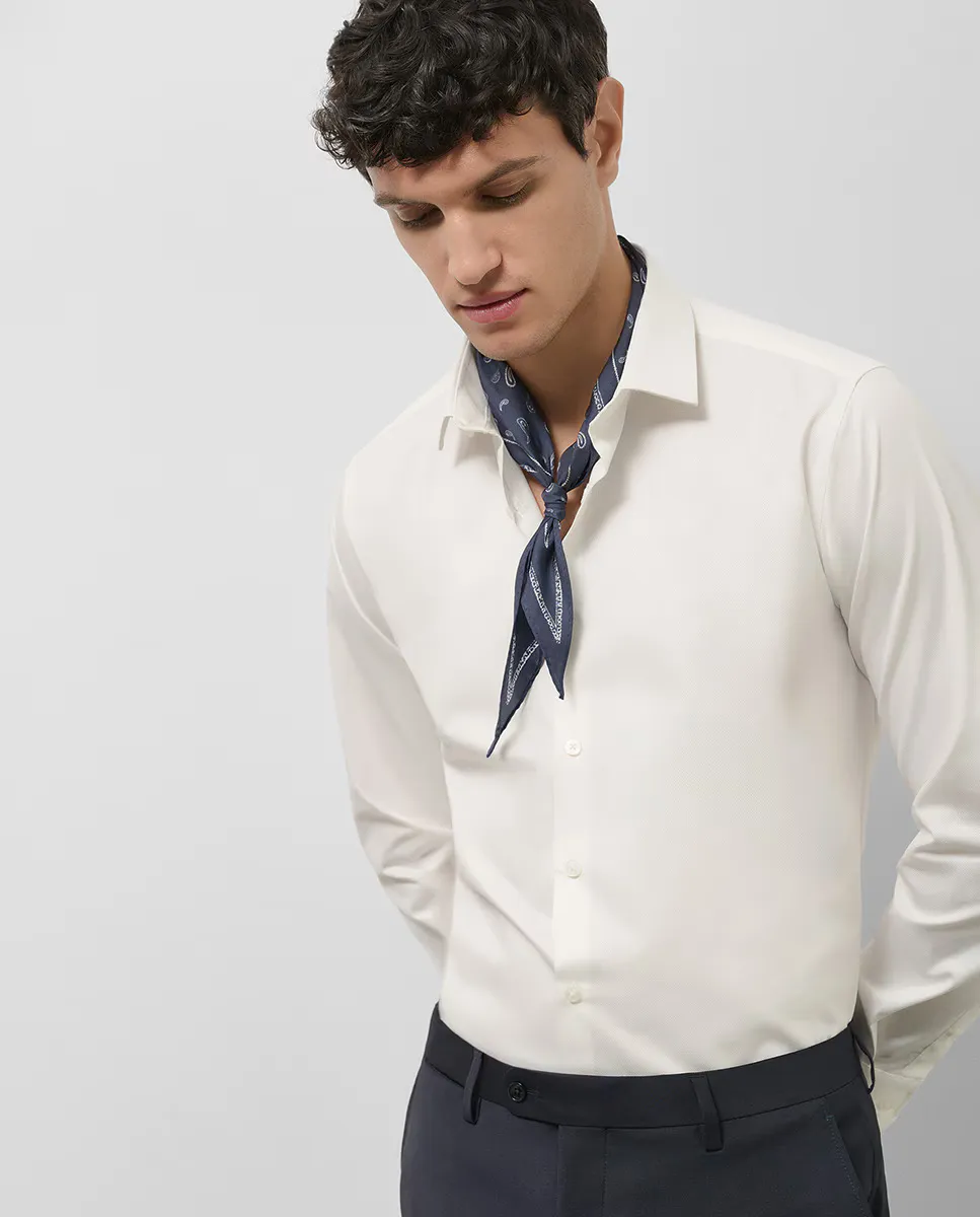 Мужская рубашка облегающего кроя с ромбовидной структурой Roberto Verino, белый
Мужская рубашка облегающего кроя с ромбовидной структурой Roberto Verino, белый