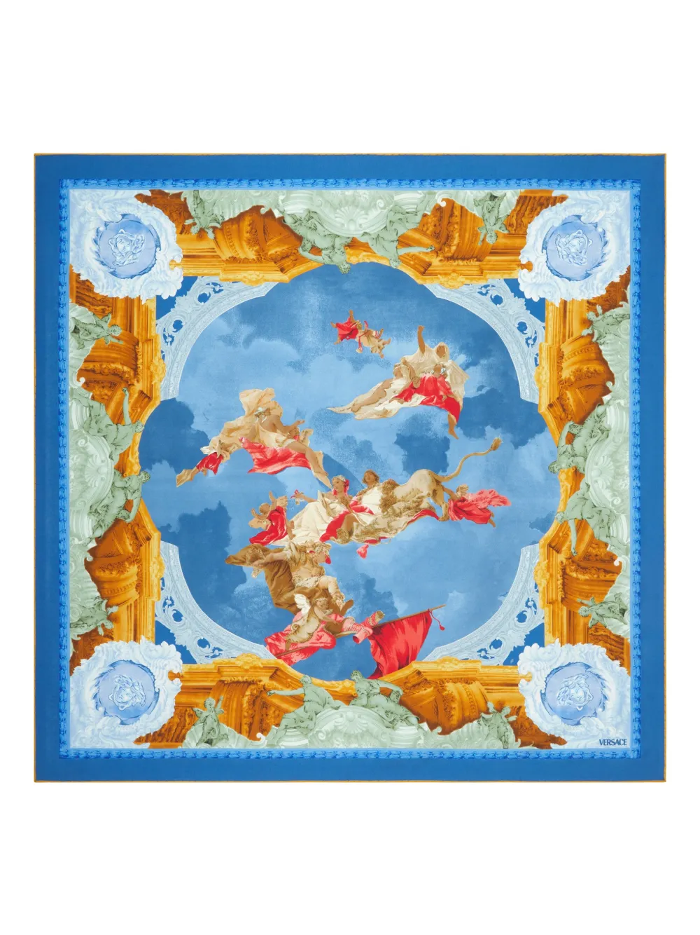 Шелковый платок с принтом Versace, синий
Шелковый платок с принтом Versace, синий