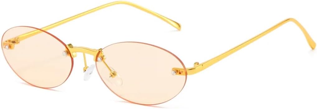 Ретро-солнцезащитные очки без оправы, металлические, овальной формы, женские, модные, золотистые, черные, конфетные оттенки, защита от УФ-излучения UV400, мужские, панк-солнцезащитные очки UUPTTPL, Gold Champagne
Ретро-солнцезащитные очки без оправы, металлические, овальной формы, женские, модные, золотистые, черные, конфетные оттенки, защита от УФ-излучения UV400, мужские, панк-солнцезащитные очки UUPTTPL, Gold Champagne