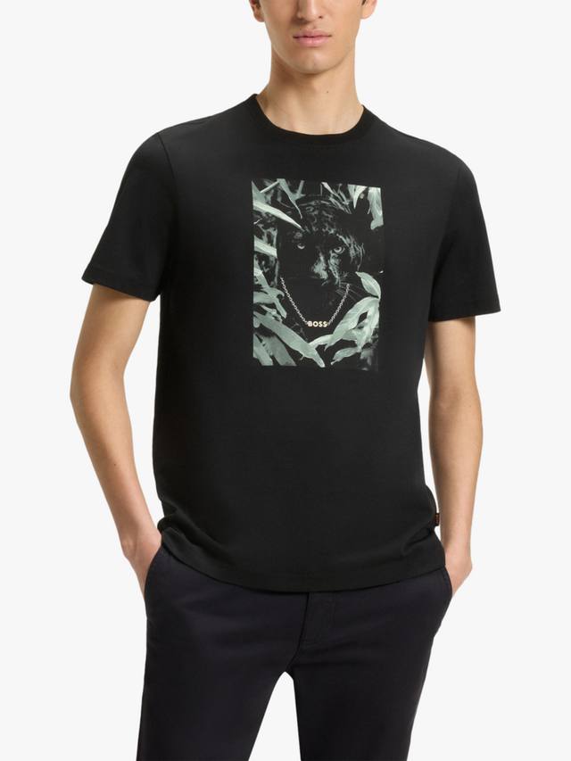 BOSS Cotton Regular Fit футболка с коротким рукавом и принтом пантеры HUGO BOSS, Black/Multi
BOSS Cotton Regular Fit футболка с коротким рукавом и принтом пантеры HUGO BOSS, Black/Multi