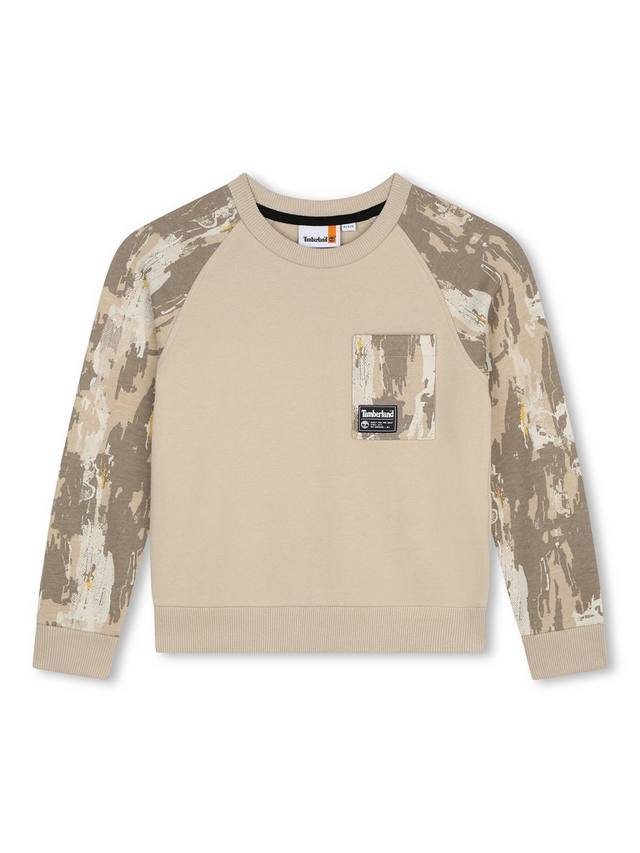 Детский свитшот с абстрактным принтом и карманом из французского футера Timberland, Natural
Детский свитшот с абстрактным принтом и карманом из французского футера Timberland, Natural