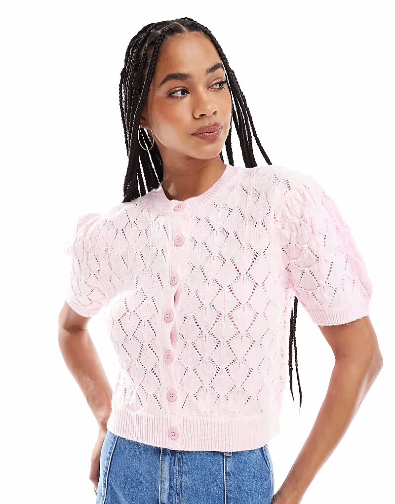 Мисс Селфридж трикотажный топ с короткими рукавами и пуговицами розового цвета Miss Selfridge 
Мисс Селфридж трикотажный топ с короткими рукавами и пуговицами розового цвета Miss Selfridge