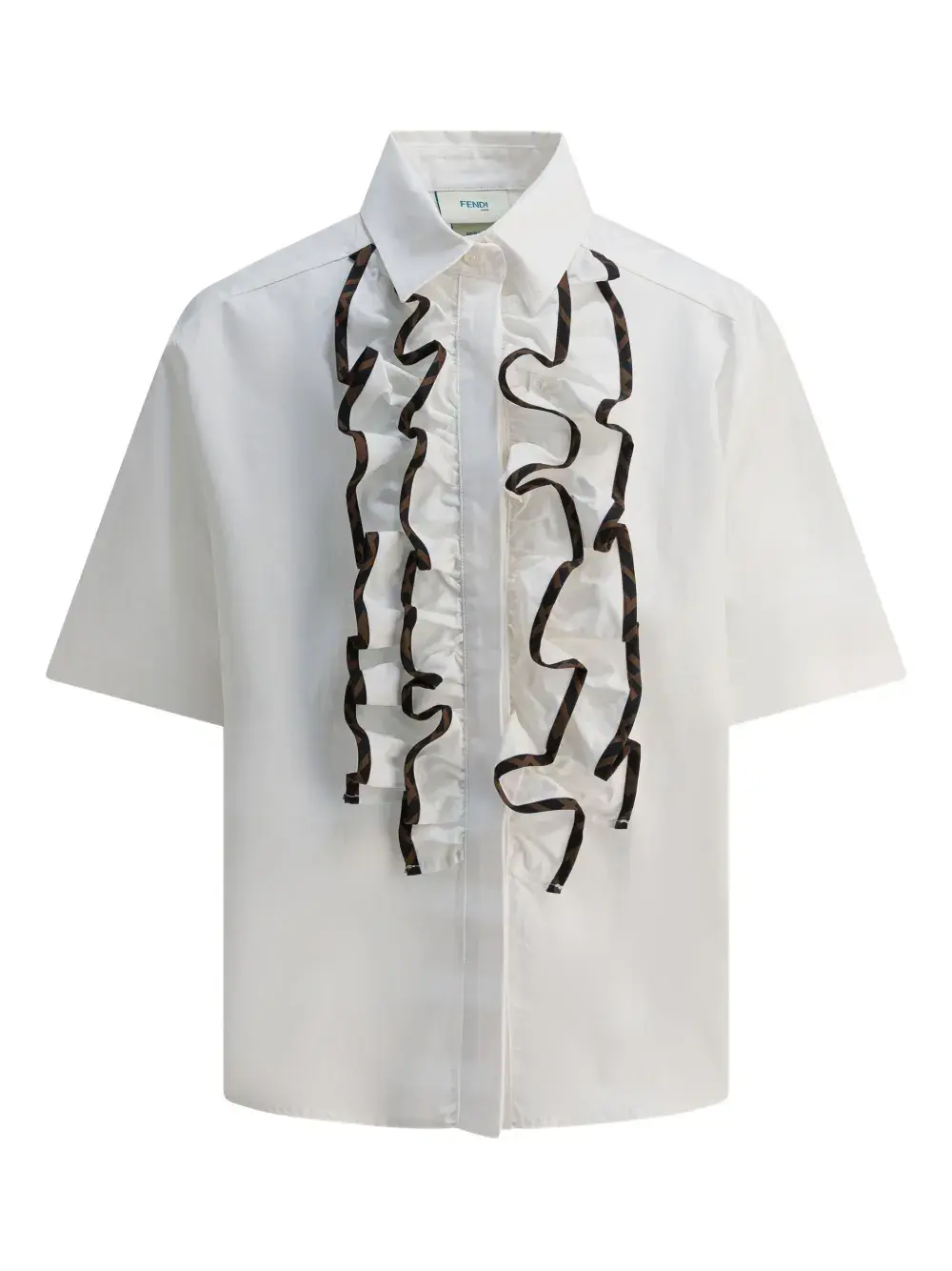 Рубашка из хлопка с оборками FENDI KIDS, белый
Рубашка из хлопка с оборками FENDI KIDS, белый