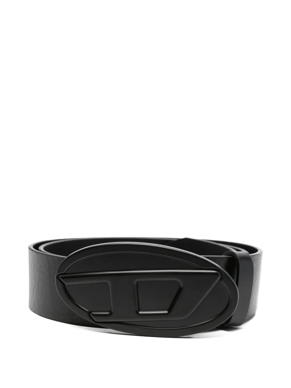Ремень с овальной D-образной логотипной пластинкой DIESEL, черный 
Ремень с овальной D-образной логотипной пластинкой DIESEL, черный