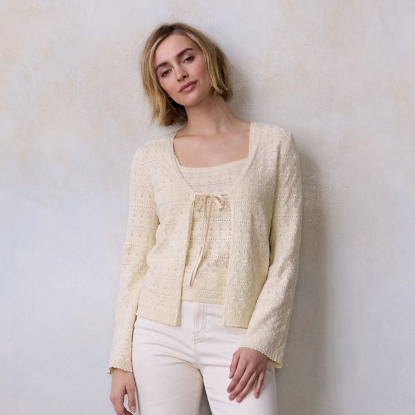 Женский V-образный кардиган с ажурной вязкой Lc Lauren Conrad, цвет fusilli
Женский V-образный кардиган с ажурной вязкой Lc Lauren Conrad, цвет fusilli