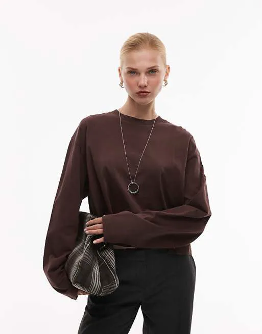 Укороченная футболка свободного кроя с длинными рукавами ASOS DESIGN шоколадного цвета, Коричневый, Укороченная футболка свободного кроя с длинными рукавами ASOS DESIGN шоколадного цвета
Укороченная футболка свободного кроя с длинными рукавами ASOS DESIGN шоколадного цвета, Коричневый, Укороченная футболка свободного кроя с длинными рукавами ASOS DESIGN шоколадного цвета