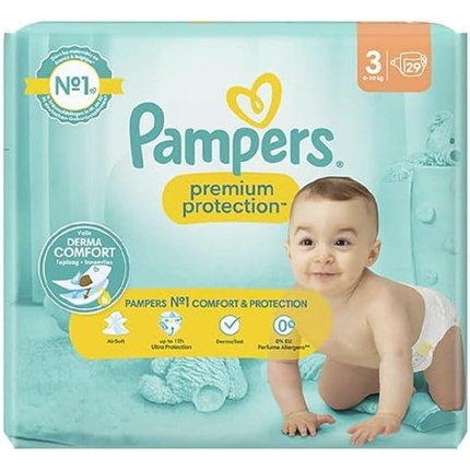 Подгузники премиум-класса, размер 3, 29 (6-10 кг) Pampers
Подгузники премиум-класса, размер 3, 29 (6-10 кг) Pampers