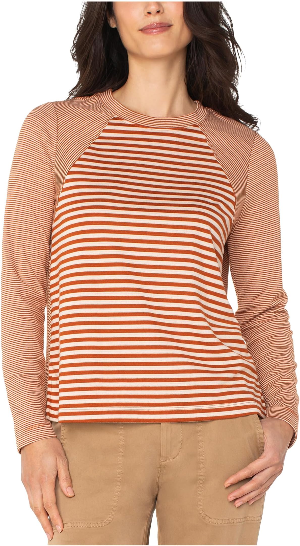 Топ Liverpool Los Angeles Long Sleeve Crew Neck Knit Top with Seaming, Ginger Spice Cream Stripe
Топ Liverpool Los Angeles Long Sleeve Crew Neck Knit Top with Seaming, Ginger Spice Cream Stripe
